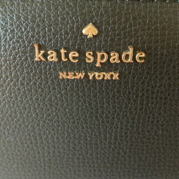 Kate Spade: Black with silver inside wallet- 12 card slot with ID area- coin zip - Picture 2 of 16